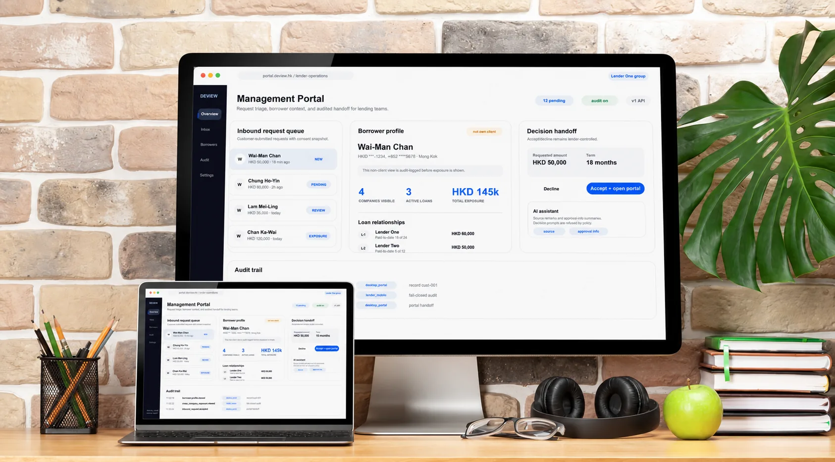 Sanitized Customer 360 workflow preview in the Covenant Desk portal
